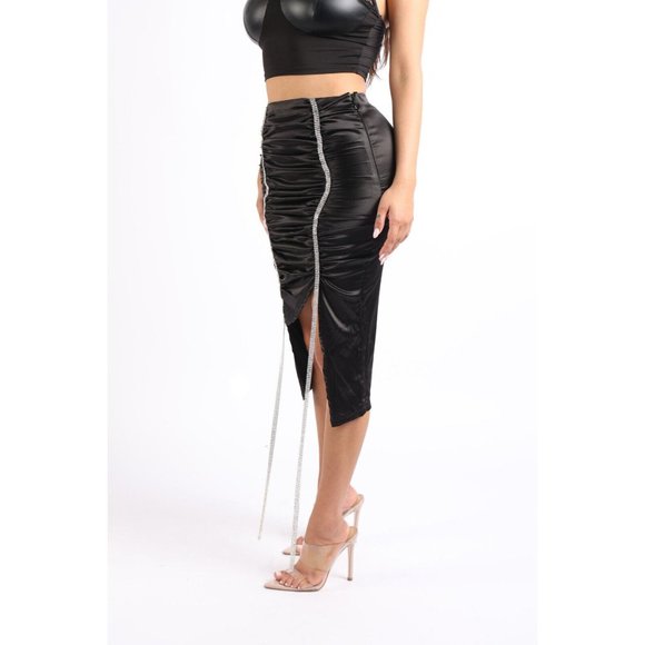 Women's Sexy Rhinestone Drop Stain Skirt Party Dance Club Bar Lounge Cocktail - Picture 8 of 12